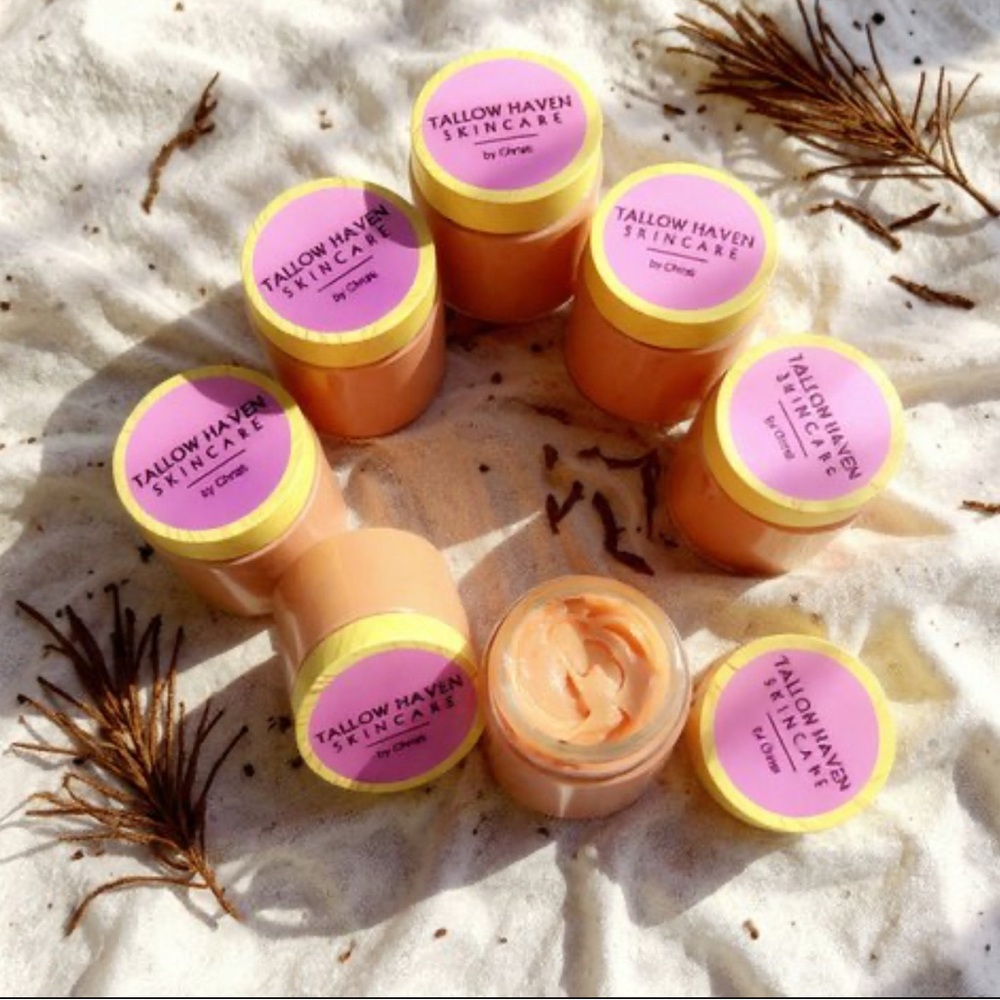 Skincare Hydrating Whipped Tallow Kiss with a natural tint body butter. $25